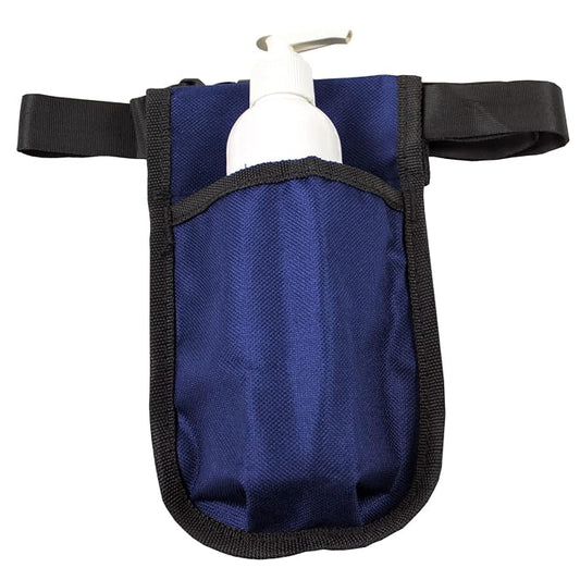 5 Pack Rapport Single Massage Bottle Holster with 8 Ounce White Bottle & Pump for Lotions and Oils. - The Essential Accessory for Massage Therapy Practitioners by Body Linen (Blue)