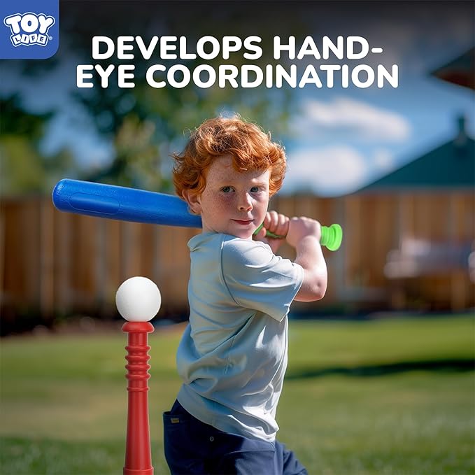 TOY Life Tball Set for Kids 3-5 5-8 Tball for Kids 5-8 Tee Bat Toddler Baseball Tee Balls Set Bat Baseball Kid T Ball Stand for Kid 3-5 T Ball Bat Outdoor Outside Door Toys