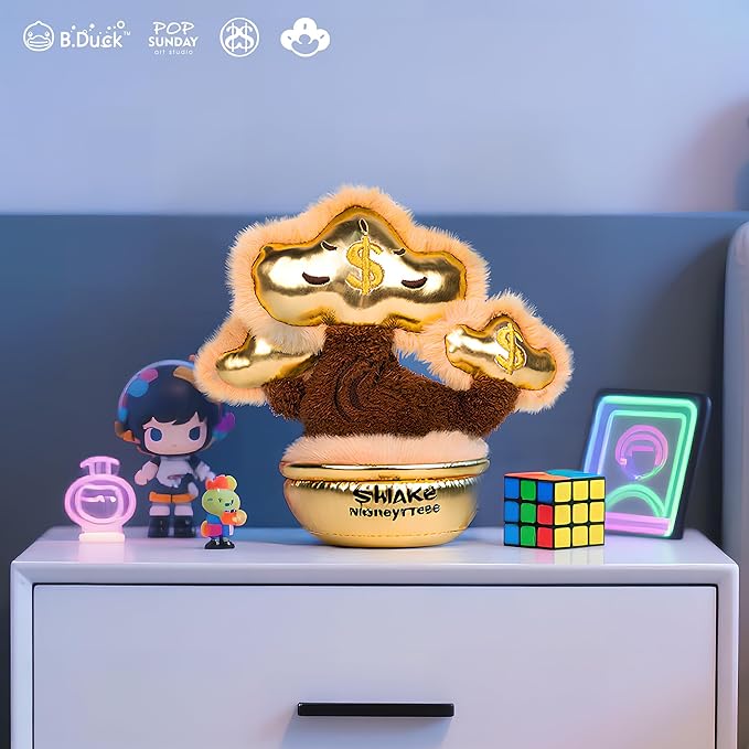 B.Duck x POP Sunday Plush Blind Box Collectible Figure - Shake Money Tree Plush Series (6 PCS) Chinese Good Luck Decor for Desk&Home Art Decor Gift for Collectors