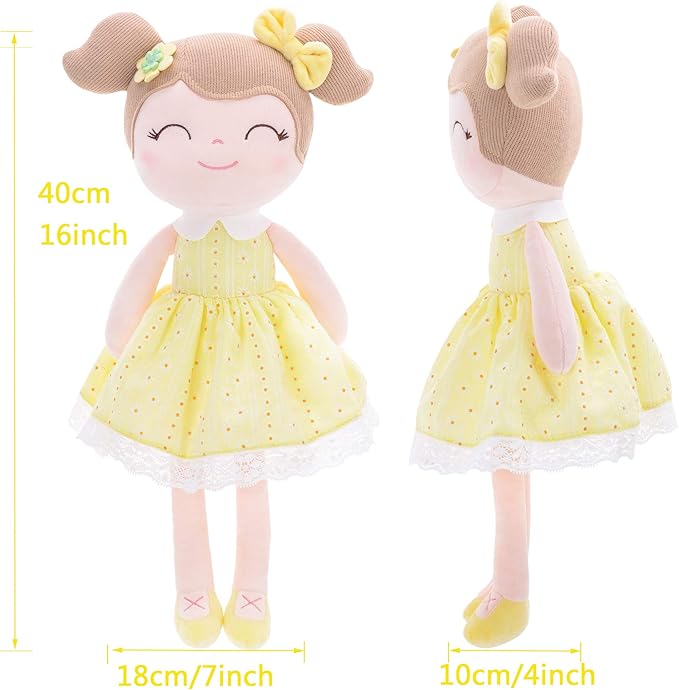 Gloveleya Baby Girl Plush Doll – 16 Inch Soft Snuggle Doll, Cute Toddler Gift with Gift Box, First Baby Doll for Girls, Birthday, Christmas & Holiday Present