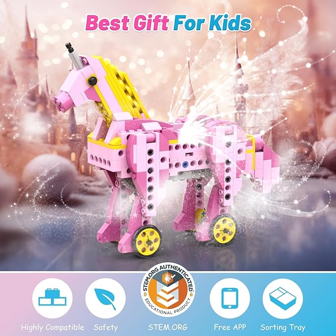 Robot G STEM Kits for 6-7 Year Old Girl, 8 in 1 Electric Building Toys for Kids 6-8 8-10, DIY Educational Construction Science Kit for Girls 6-12 Christmas Birthday Gift