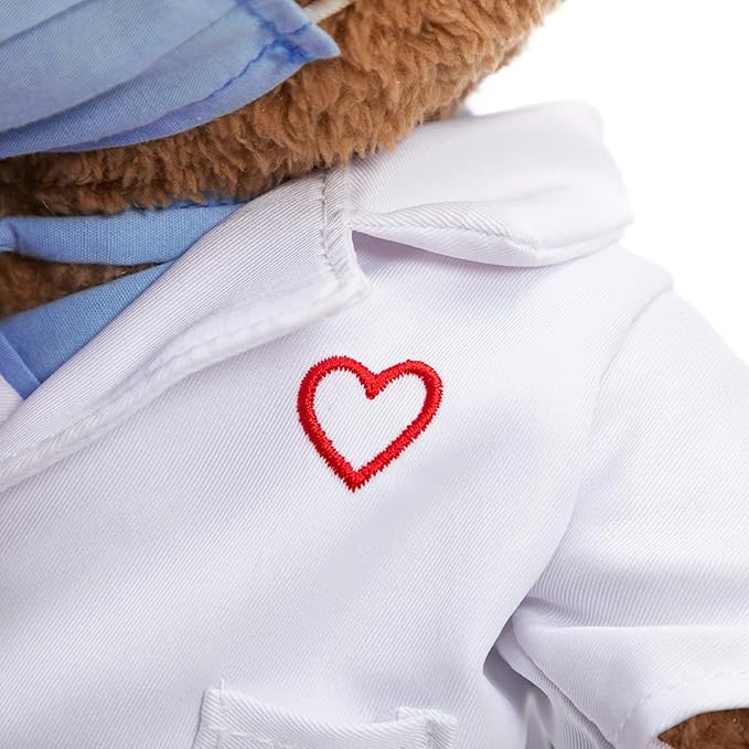 HollyHOME Doctor Bear Stuffed Animal Teddy Bear in Doctor Uniform Medical Gifts for Doctors Med School Students and Kids 16 inches