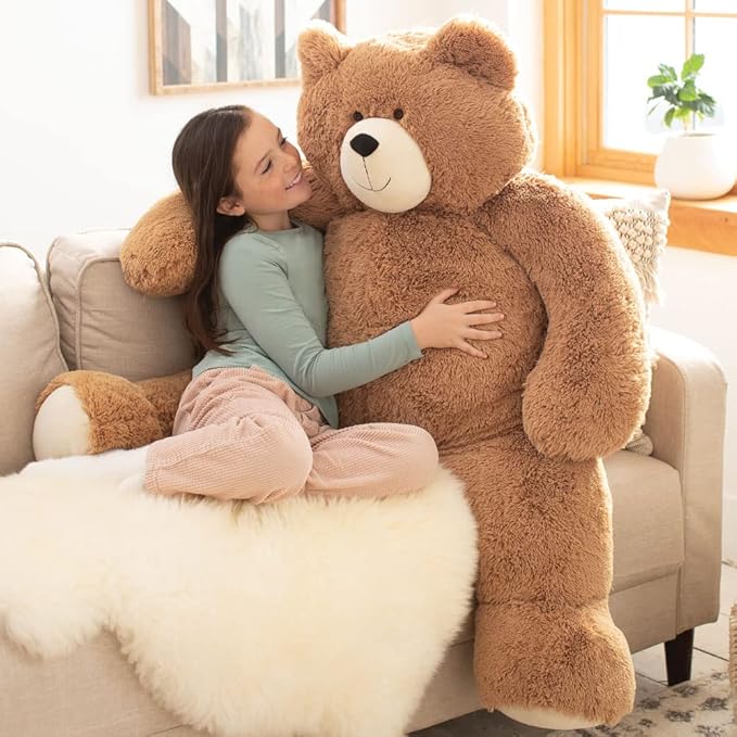 Vermont Giant Teddy Bear 4 Feet | Eco-Friendly Large Stuffed Animal | Stuffed in USA with 100% Recycled Filling That Saves 200 Bottles per Plush