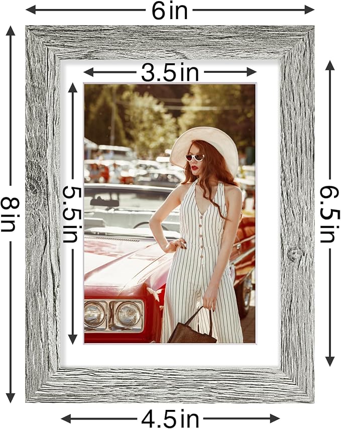 Vittanly 5x7 Picture Frames Set of 9 for Wall or Tabletop Display, Grey | Display Pictures 4x6 with Mat or 5x7 without Mat, Small Photo Frames, Engineered Wood with Shatter Resistant Plexiglass