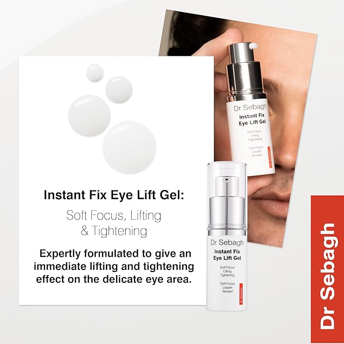 Dr Sebagh Instant Fix Eye Lift Gel (0.51 fl oz) - Fast-Absorbing Under Eye Moisturizer & Eyecream for Dark Circle - Hollow Eyes Treatment & Under Eye Plumper - Instant Tightening Eye Cream