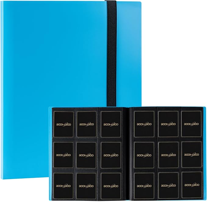 Card Binder 9 Pocket Storage 360 Card Binder,Trading Card Binder Senior and Sturdy Side-Loading Album,Intended For YuGiOh,MTG, TCG,Game Cards & Baseball Card Binde,（Sky Blue）