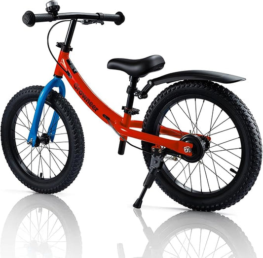 GROWNEER 16" Kids Balance Bike for 4-8 Year Old Boys Girls, Lightweight High Carbon Steel Frame Bicycle, Adjustable Padded Seat & Handlebars, Rear Brake, All-Terrain