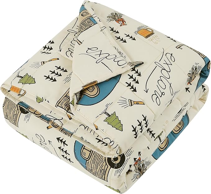 Weighted Blanket - 3 lbs Ivory Forest Heavy Blanket, 20"x30", Small Size Breathable Lap Blanket