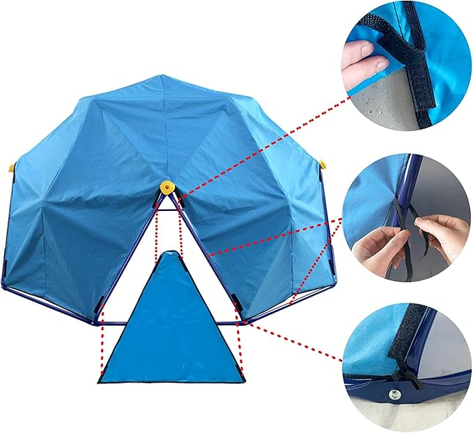 10ft Climbing Dome Canopy, UV-Resistant Play Tent Cover for Outdoor Play Equipment, Easy to Install and Washable (Blue Canopy Only)