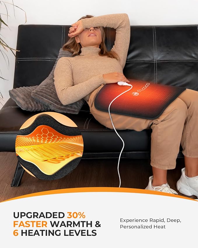 Hip Heating Pad Large, CooCoCo FSA Eligible Heating Pad for Hip Pain, HSA Approved Heated Hip Brace for Sciatica Pain Relief, Hot Physical Therapy for Back/Thigh/Buttock Electric Heat Pad