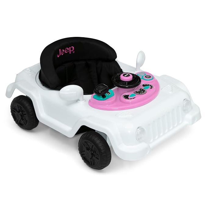 Jeep Wrangler Activity Walker by Delta Children, White/Pink