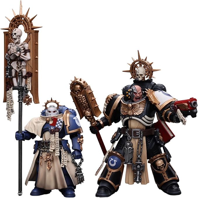 JOYTOY 1/18 Warhammer 40k 2PCS Action Figure Ultramarines Bladeguard Ancient,Chaplain Indomitus Collection Anime Model Christmas Birthday Gifts