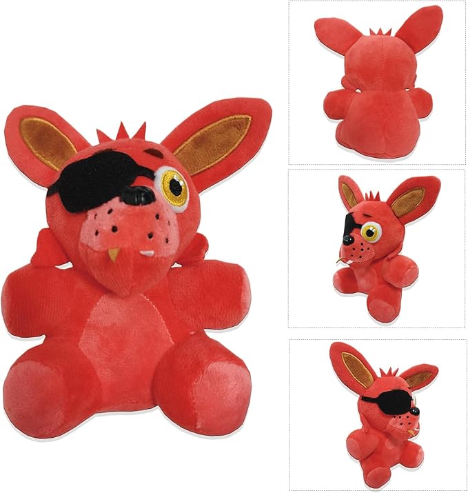 TZMAPU Fazbear Plush Foxy, Withered Purple Bunny, Stuffed Animal Figure Toys Gift for Kids, Security Breach Plush for Lovers (3PCS)