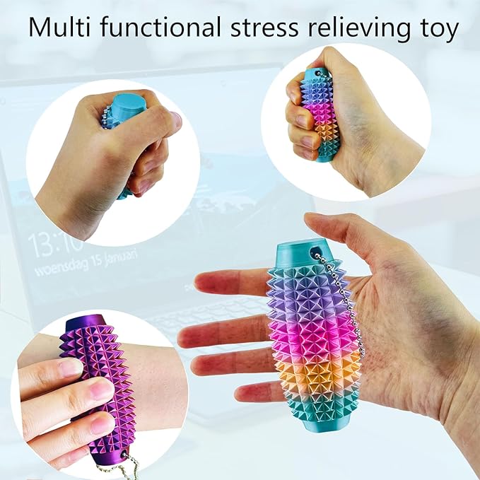 3 Packs Little Ouchies Pain Stim Fidget Toy, 3D Printed Fidget Toys Anxiety Relief Items,Handheld Fidget Toys,Adults & Teens Promotes Focus,Novelty Stress Relief for Christmas Birthday Gift (Macaroon)