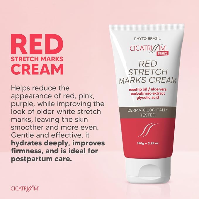 Cicatrissim Targeted Stretch Mark Cream for Red, Purple, and Recent Striae - Softens Stretch Marks, Evens Skin Tone, and Supports Firmer Skin - All Skin Types - 5.3 oz