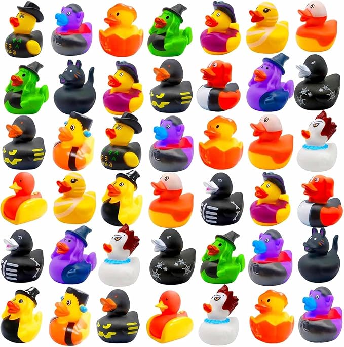 36 Pcs Halloween Rubber Ducks,Baby Showers Accessories Jeep Duckies Bath Toys for Kids Halloween Party Favors,Gift Exchange (Halloween)