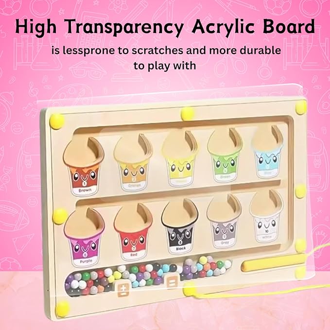 Wooden Puzzle Board for Kids Montessori Educational Toys Toddlers Preschool Learning Activities 3 4 5 6 Year Old Girls Boys Birthday Gifts Travel Toys for 3+ and Alphabet Magnetic Maze Ages 3-5