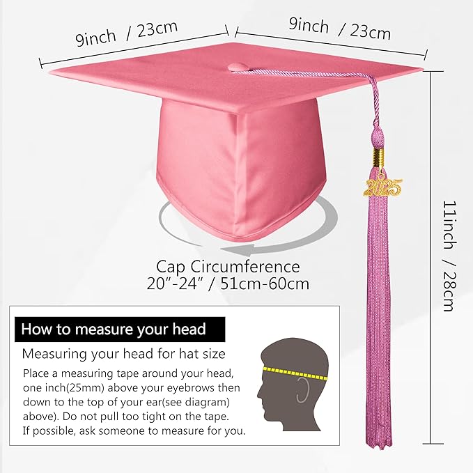GraduationMall Matte Graduation Gown Cap Tassel Set 2025 for High School and Bachelor