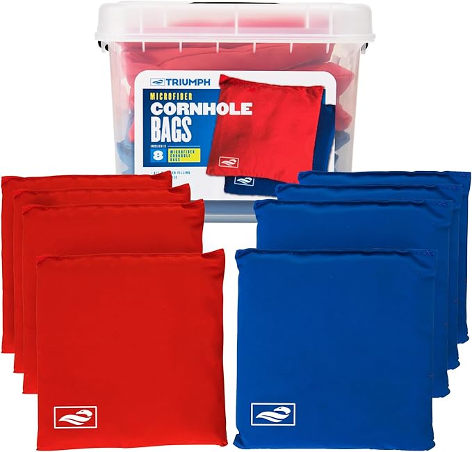 Triumph Sports USA Classic Cornhole Bags - Includes Eight 12.5oz Cornhole Bags and Carry Tub