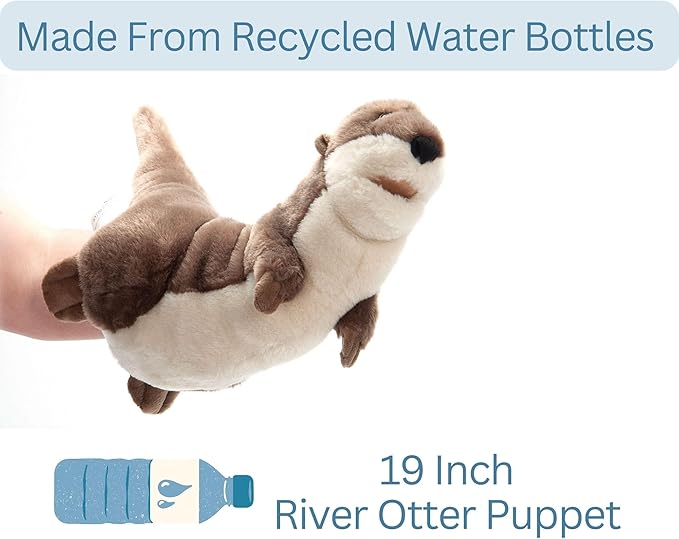 The Petting Zoo River Otter Hand Puppet Stuffed Animal Plushie, Gifts for Kids, Puppetz Animals, River Otter Interactive Puppets Plush Toy 19 Inches
