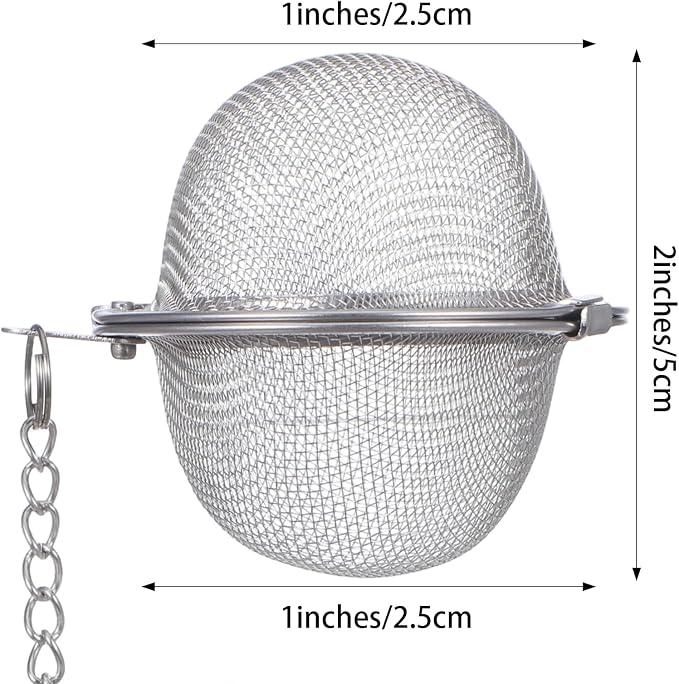 20Pcs Stainless Steel Mesh Tea Ball, 2 inches Tea Strainers, Loose Leaf Teas Infuser, Strainer Filters for Leaf Teas, Flavoring Herbal Spices, Seasonings