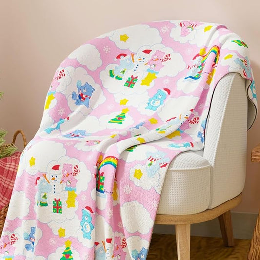 Care Bears Nostalgic Holiday Christmas Bedding Super Soft Cozy Plush Throw, 46 in x 60 in, (Officially Licensed Product) By Franco Collectibles