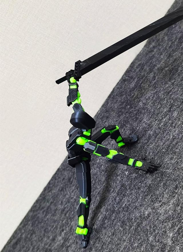T13 Action Figure Titan 13 Robot Action Figure,3D Printed Dummy 13 Set, Lucky 13 Set,Gift for Collectors Desktop Decorations, (Assembly Completed), Black Green