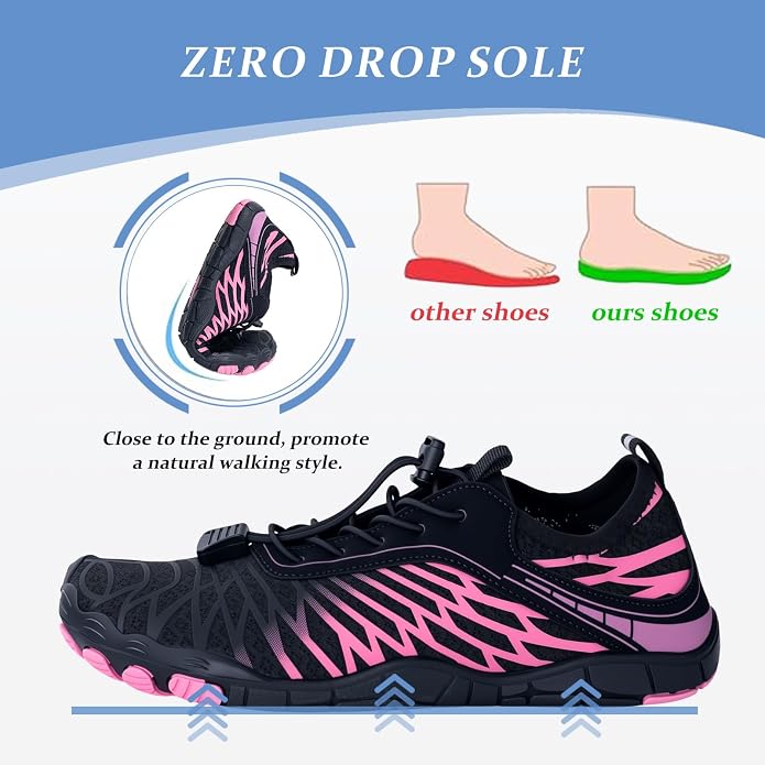 Barefoot Shoes for Women & Men, Grounded Walking Hiking Barefoot Shoes, Wide Toe Box Non-Slip Water Athletic Footwear, Comfortable Vitality Barefoot Footwear, Trail Running Sneakers Unisex