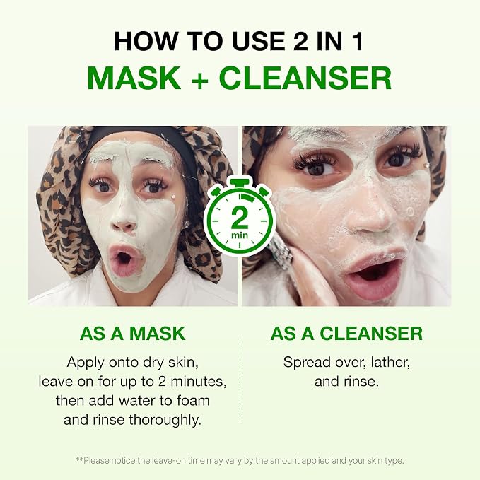 FULLY Green Tomato Pore Clay Mask Cleanser for Deep Cleansing, 4.05 fl oz | Clay Pack Cleanser for Deep Pore Cleansing, Blackhead & Sebum Control, Gentle Korean Face Wash for Oily & Combination Skin