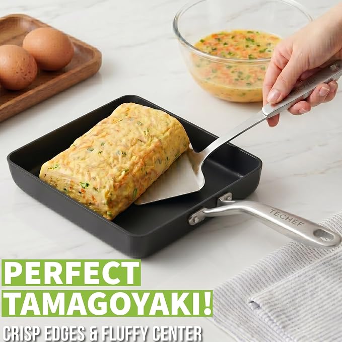 TECHEF - Onyx Collection, Nonstick Tamagoyaki Japanese Omelette Pan/Egg Pan (PFOA Free), Made in Korea