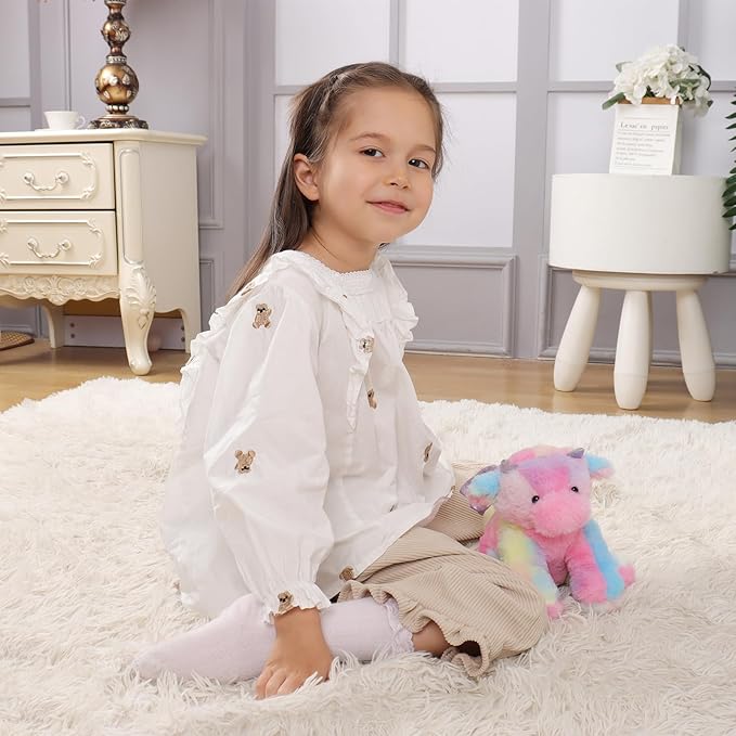 Apricot Lamb Toys Plush Colorful Plush Dragon Dinosaur Stuffed Animal Soft Cuddly Perfect for Child