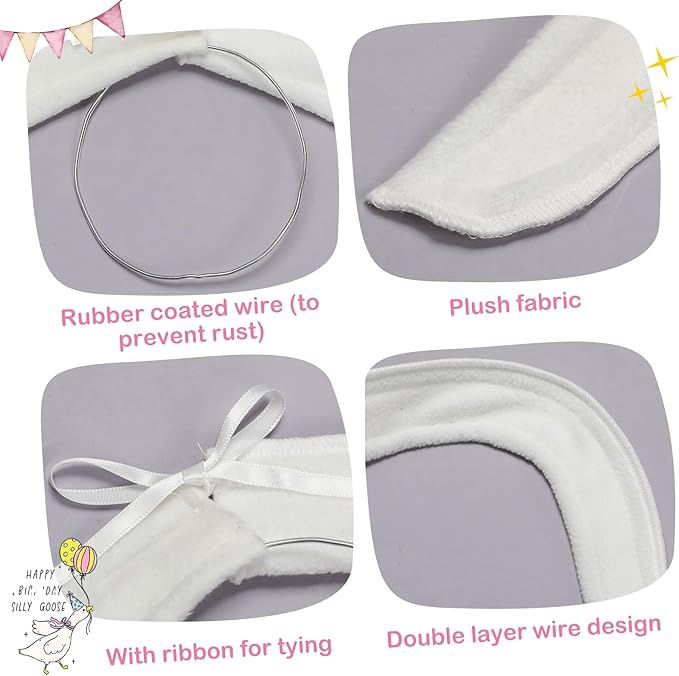 Abbylike 2 Pcs Poseable Goose Wings for 23”- 28" Porch Lawn Goose Outfit Accessories Poseable White Wings for Outdoor Patio Yard Lawn Art Decoration