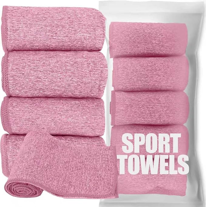 Microfiber Quick Dry Gym Towel, Lint Free Odor-Free Absorbent Fiber, Fast Drying, Men & Women Workout Gear for Body Sweat, Working Out, Towels (Pink, 5Pack - 16 * 27Inch)