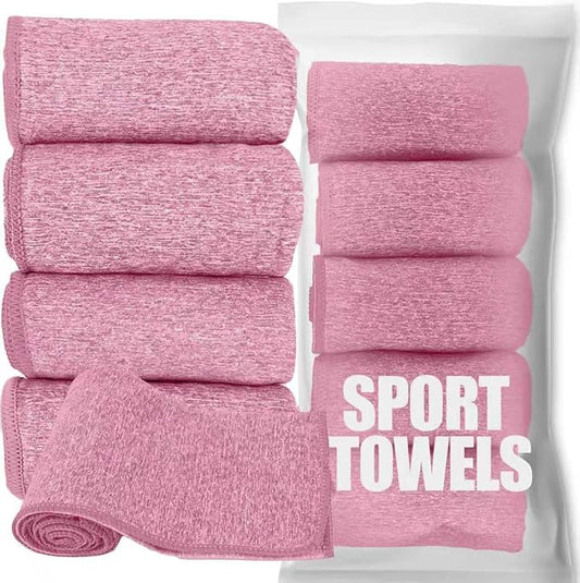 Microfiber Quick Dry Gym Towel, Lint Free Odor-Free Absorbent Fiber, Fast Drying, Men & Women Workout Gear for Body Sweat, Working Out, Towels (Pink, 5Pack - 16 * 27Inch)