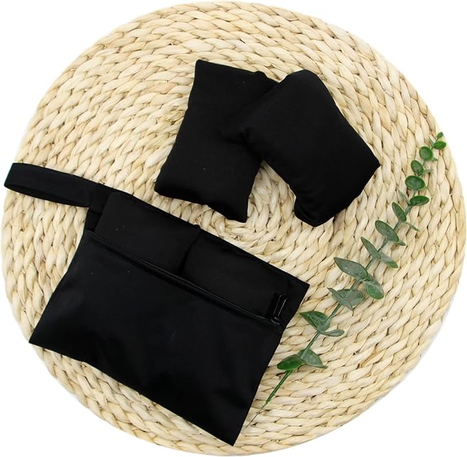 4 pcs Cloth Reusable Sanitary Pads Black and Wet Bag, Washable Cloth Menstrual Pads Panty Liners