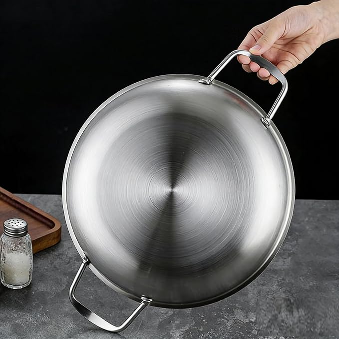 Korean Ramen Pot, Stainless Steel Stockpot, 1.43QT Korean Ramen Noodle Pot | Stainless Steel Stockpot with Handles, Dual Loop Handle Frying Pans for Delicious Soups Stews (Silver)