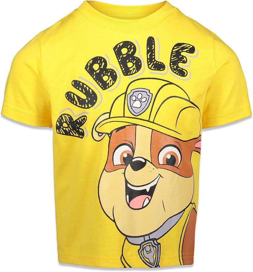 Paw Patrol Chase Marshall Rubble Rocky 4 Pack Graphic T-Shirts Toddler to Big Kid