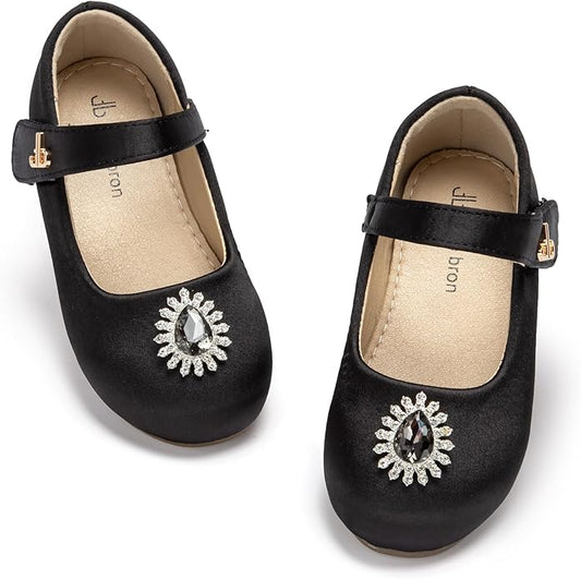 THEE BRON Mary Jane Ballet Flats - Girls' Dress Shoes with Hook & Loop Closure