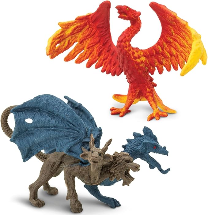 Safari Ltd. Mythical Realm TOOB - 8 Mini Figurines: Chimera, Griffin, Phoenix, Unicorn, Sea Dragon, Minotaur, Poseidon, & Mermaid - Mythology Educational Toy Figures for Boys, Girls & Kids Ages 3+