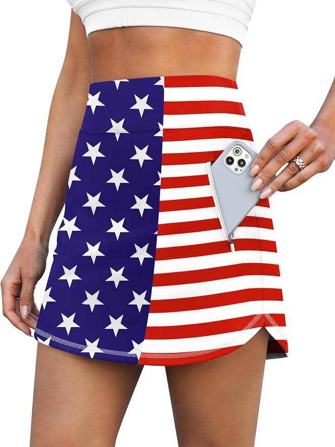 LouKeith Golf Skirts for Women Tennis Skirt with Zipper Pockets High Waisted Running Casual Athletic Skorts Built-in Shorts