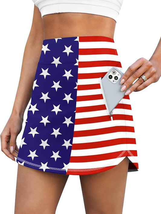 LouKeith Golf Skirts for Women Tennis Skirt with Zipper Pockets High Waisted Running Casual Athletic Skorts Built-in Shorts