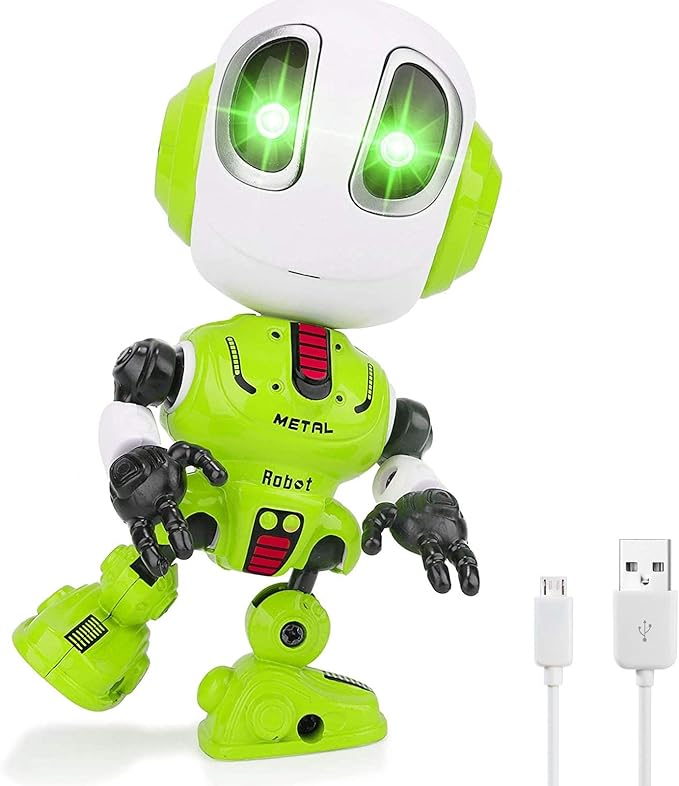 Talking Robot for Kids Toy - Mini Robot Toys That Repeats What You Say, Robots Toys for 4 5 6 Year Old Girls and Boys, Stocking Stuffers for Boys and Girls (Green)