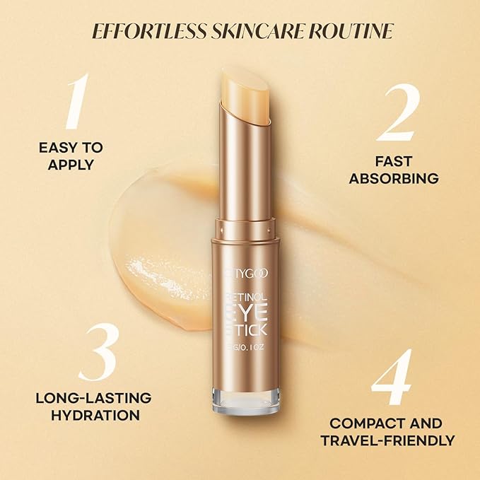 CITYGOO Retinol Eye Stick With Collagen, Hyaluronic Acid For Dark Circle, Under Eye Cream Anti Aging, For Puffiness and Bags Reduces Fine Lines (Retinol Premium Gold Edition 3g)