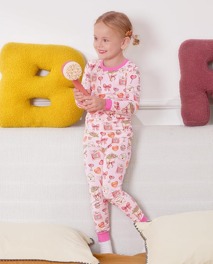 Bamboo Viscose Toddler Girls Kids Pajamas Unicorn Mermaid Pjs Long Sleeve Snug fit 12M-8Y 2pcs Soft Jammies