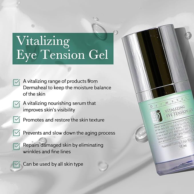 Vitalizing Eye Tension Gel Anti Aging Eye Care for Crows Feet and Fine Lines with Advanced Peptide Complex 0.5 fl oz