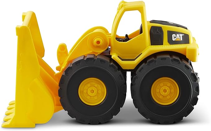 CAT Construction Toys, Construction Fleet 10" Front Loader Toy - Heavy‑Duty Plastic, Working Bucket & Free‑Rolling Wheels, Indoor/Outdoor Sandbox Vehicle for Toddlers & Kids Ages 2 +