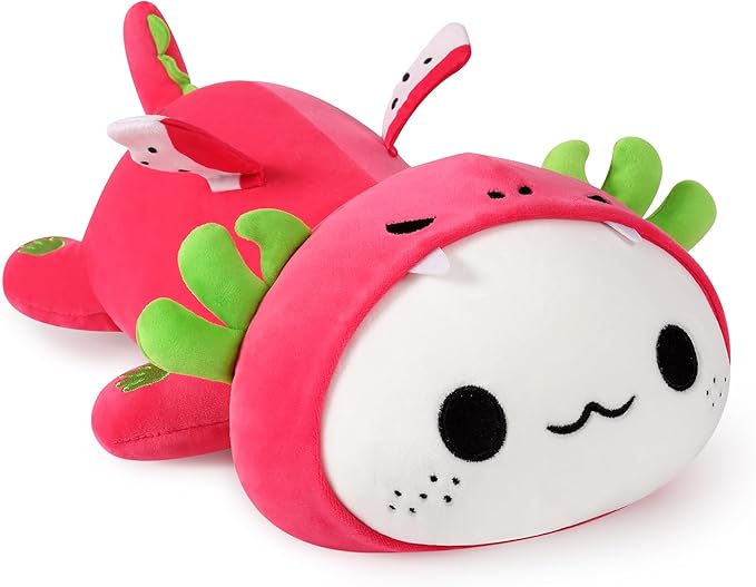 Onsoyours Cute Axolotl Dragon Fruit Plush, Soft Stuffed Animals Axolotl Pitaya Plush Pillow, Kawaii Plushie Toy for Kids (Axolotl Dragonfruit B, 13")
