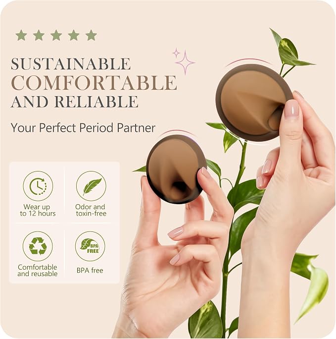 YTYOMUR Reusable Menstrual Disc - Soft & Comfortable, Leakproof Menstrual Cup Alternative - Pack of 2 (Large Size)