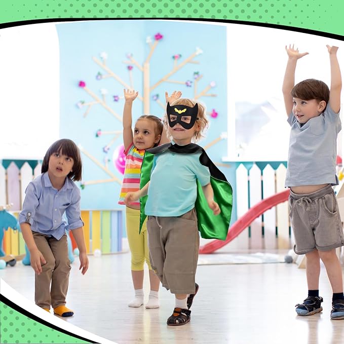 InPoTo Superhero Capes for Kids,Hero Capes and Masks Fit for 4-12years old boy and girls Dress up and Holiday Costumes.