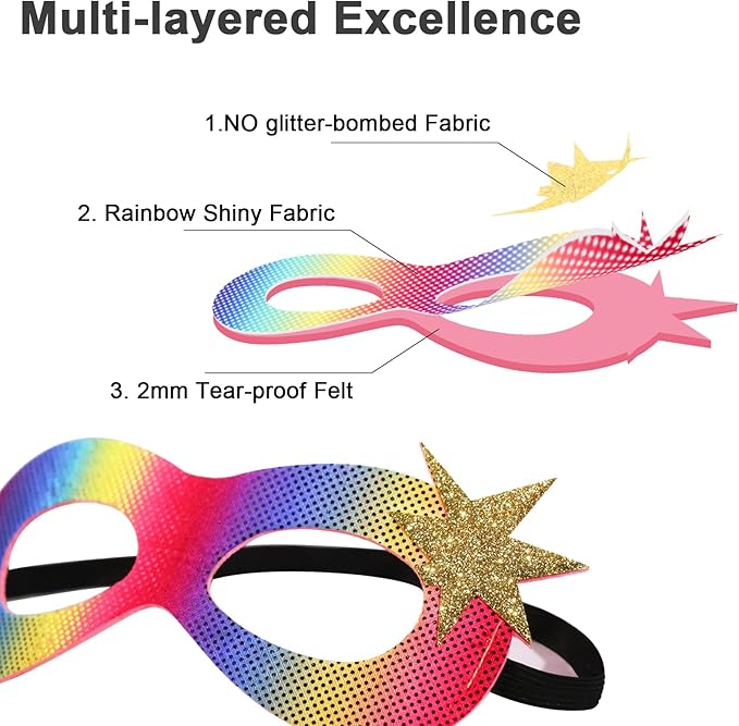 iROLEWIN Kids Superhero-Capes-Costumes for Girls Princess Dress-Up Fairy Cape Mask Tutu as Halloween Birthday Gifts Toys